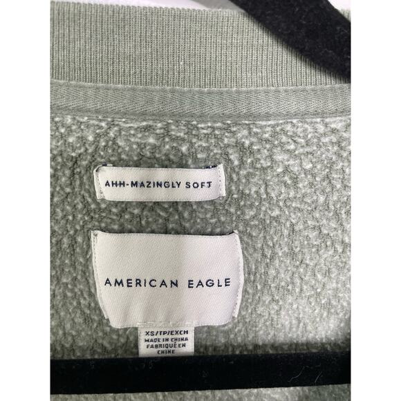 American Eagle Sweatshirt Ahh-Mazingly Soft Crewneck Knit Pullover Green XS - Picture 6 of 10
